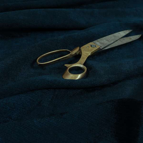 Sorento Luxurious Soft Low Pile Chenille Fabric Navy Blue Colour Upholstery Fabrics - Made To Measure Curtains