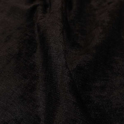 Sorento Luxurious Soft Low Pile Chenille Fabric Black Colour Upholstery Fabrics - Made To Measure Curtains