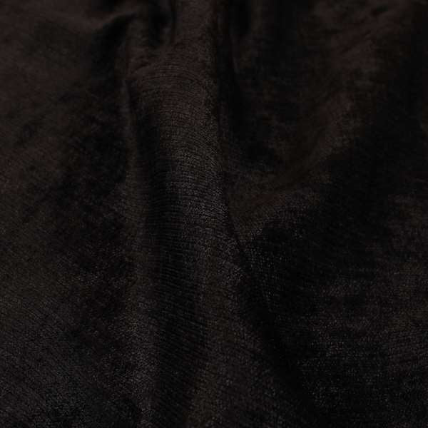 Sorento Luxurious Soft Low Pile Chenille Fabric Black Colour Upholstery Fabrics