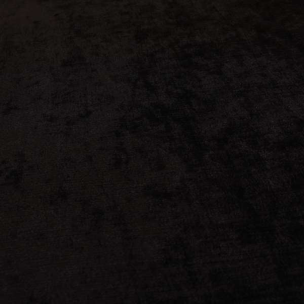 Sorento Luxurious Soft Low Pile Chenille Fabric Black Colour Upholstery Fabrics