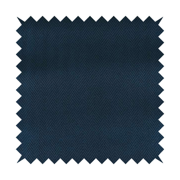Stealth Herringbone Pattern Semi Plain Faux Leather In Navy Blue Colour Upholstery Fabric