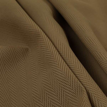 Stealth Herringbone Pattern Semi Plain Faux Leather In Beige Colour Upholstery Fabric