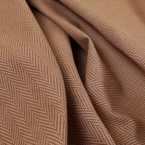 Stealth Herringbone Pattern Semi Plain Faux Leather In Pink Colour Upholstery Fabric