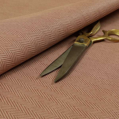 Stealth Herringbone Pattern Semi Plain Faux Leather In Pink Colour Upholstery Fabric