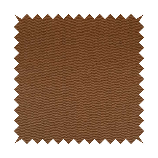 Stealth Herringbone Pattern Semi Plain Faux Leather In Tan Brown Colour Upholstery Fabric