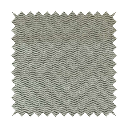 Stealth Herringbone Pattern Semi Plain Faux Leather In Silver Grey Colour Upholstery Fabric