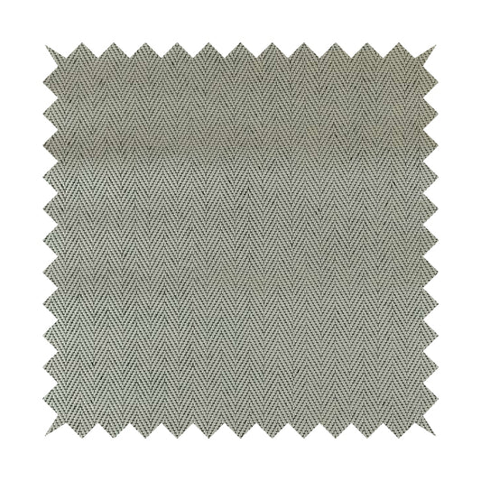 Stealth Herringbone Pattern Semi Plain Faux Leather In Silver Grey Colour Upholstery Fabric