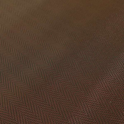 Stealth Herringbone Pattern Semi Plain Faux Leather In Red Burgundy Colour Upholstery Fabric