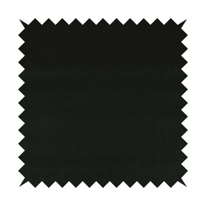 Stealth Herringbone Pattern Semi Plain Faux Leather In Black Colour Upholstery Fabric