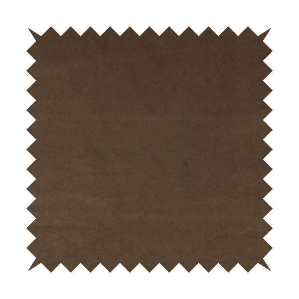 Suez Soft Moleskin Grain Textured Velvet Brown Upholstery Fabric - Roman Blinds