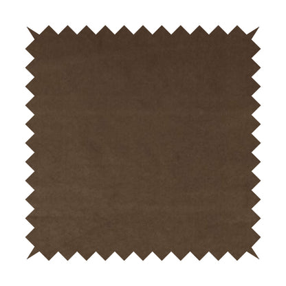 Suez Soft Moleskin Grain Textured Velvet Brown Upholstery Fabric - Roman Blinds