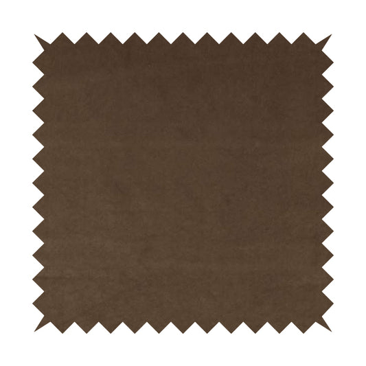 Suez Soft Moleskin Grain Textured Velvet Brown Upholstery Fabric