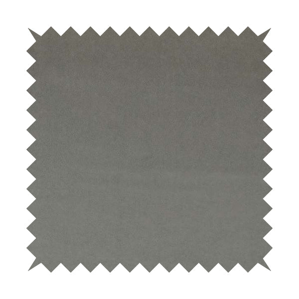 Suez Soft Moleskin Grain Textured Velvet Grey Upholstery Fabric - Roman Blinds