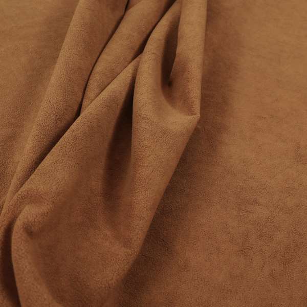 Suez Soft Moleskin Grain Textured Velvet Orange Upholstery Fabric - Roman Blinds