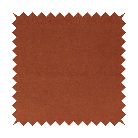 Suez Soft Moleskin Grain Textured Velvet Rust Orange Upholstery Fabric