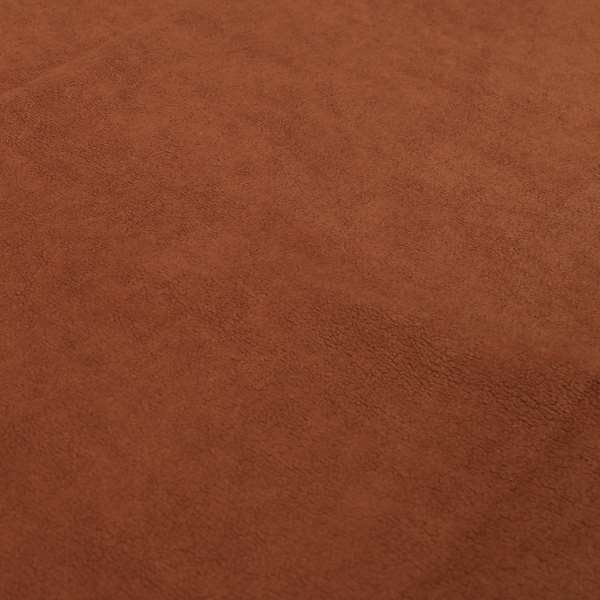 Suez Soft Moleskin Grain Textured Velvet Rust Orange Upholstery Fabric - Roman Blinds