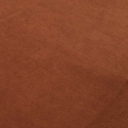 Suez Soft Moleskin Grain Textured Velvet Rust Orange Upholstery Fabric - Roman Blinds