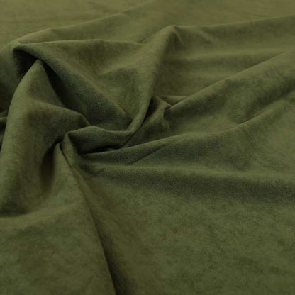 Suez Soft Moleskin Grain Textured Velvet Green Upholstery Fabric - Roman Blinds