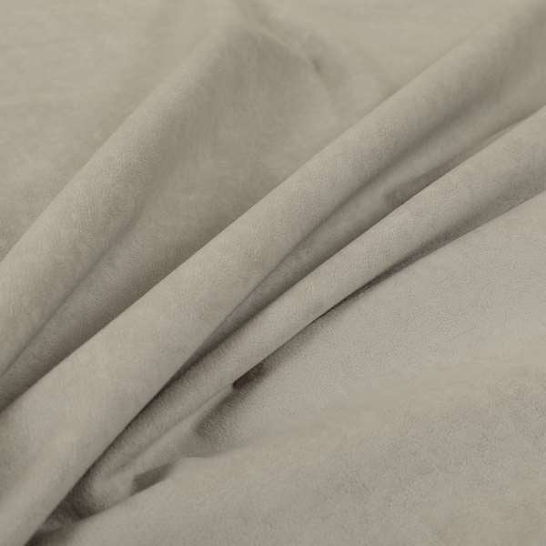 Suez Soft Moleskin Grain Textured Velvet Silver Upholstery Fabric - Roman Blinds