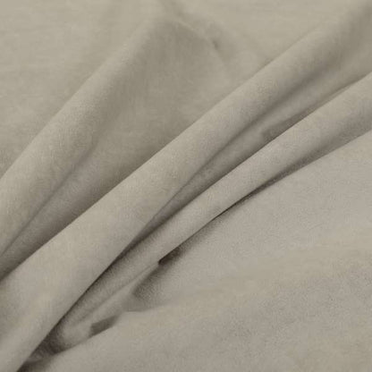 Suez Soft Moleskin Grain Textured Velvet Silver Upholstery Fabric - Roman Blinds