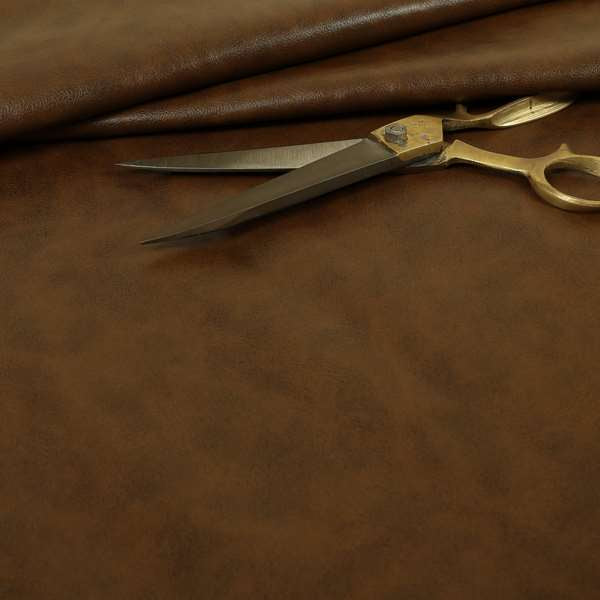 Suffolk Vinyl Upholstery Material Slippery Wet Feel Walnut Brown Colour Faux Leather