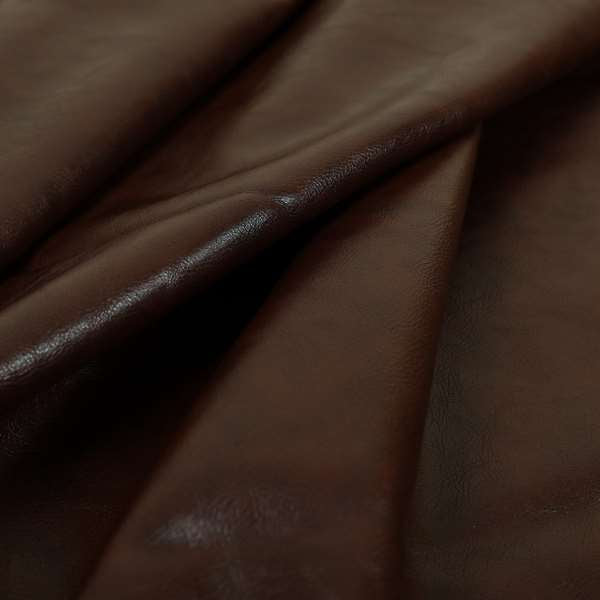 Suffolk Vinyl Upholstery Material Slippery Wet Feel Mahogany Colour Faux Leather