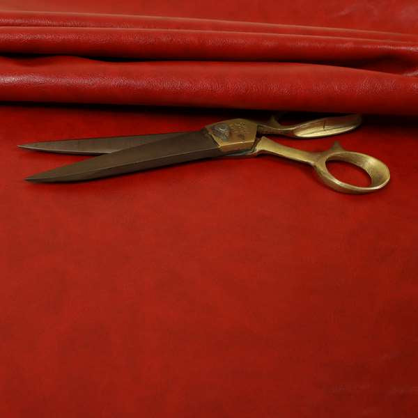 Suffolk Vinyl Upholstery Material Slippery Wet Feel Red Colour Faux Leather