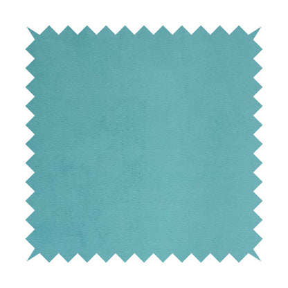 Sussex Flock Moleskin Velvet Upholstery Fabric Teal Blue Colour - Roman Blinds