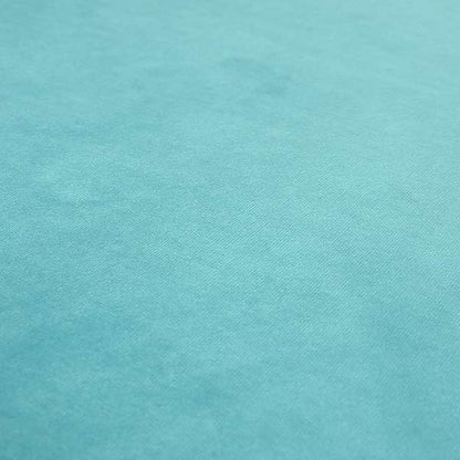 Sussex Flock Moleskin Velvet Upholstery Fabric Teal Blue Colour - Roman Blinds