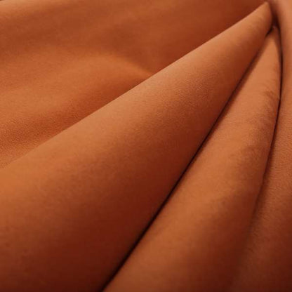 Sussex Flock Moleskin Velvet Upholstery Fabric Orange Colour