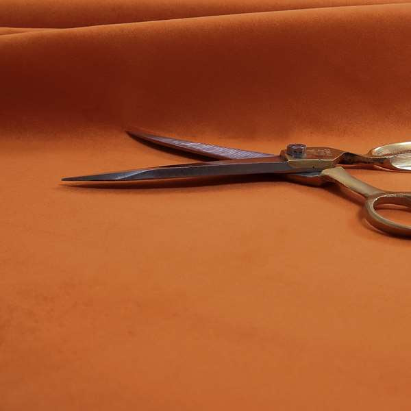 Sussex Flock Moleskin Velvet Upholstery Fabric Orange Colour