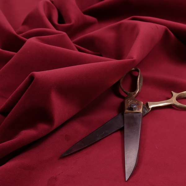 Sussex Wine Red Colour Soft Pile Velvet Upholstery Fabric