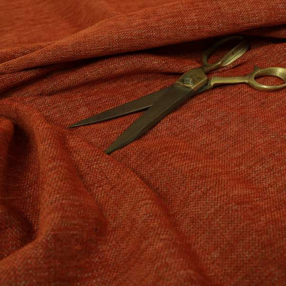 Tanga Superbly Soft Textured Plain Chenille Material Orange Colour Furnishing Upholstery Fabrics - Roman Blinds
