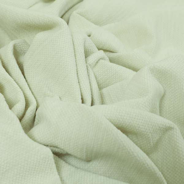 Tanga Superbly Soft Textured Plain Chenille Material White Colour Furnishing Upholstery Fabrics - Made To Measure Curtains