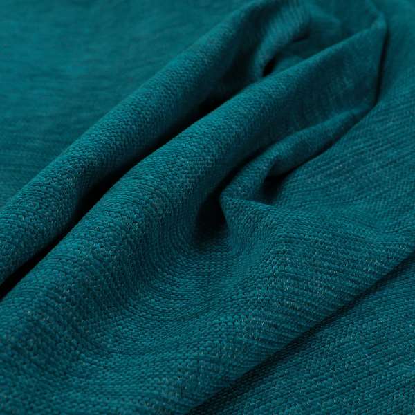 Tanga Superbly Soft Textured Plain Chenille Material Blue Teal Colour Furnishing Upholstery Fabrics