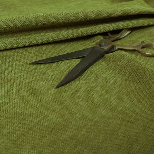 Tanga Superbly Soft Textured Plain Chenille Material Lime Green Colour Furnishing Upholstery Fabrics - Made To Measure Curtains