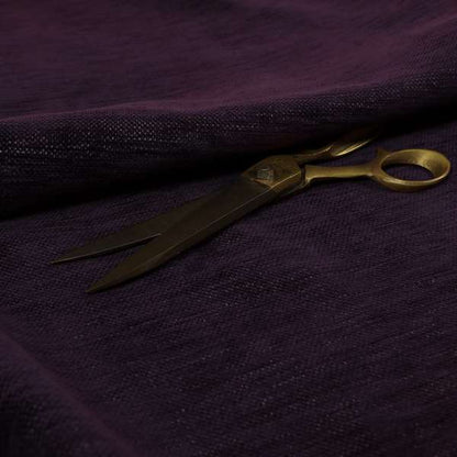 Tanga Superbly Soft Textured Plain Chenille Material Purple Colour Furnishing Upholstery Fabrics - Made To Measure Curtains