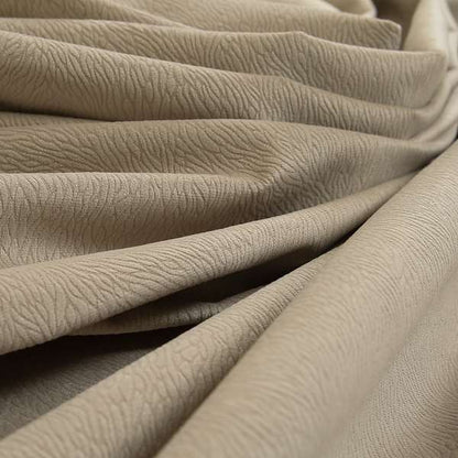 Tanisha Embossed Pattern Soft Velvet Upholstery Fabric In Beige Colour