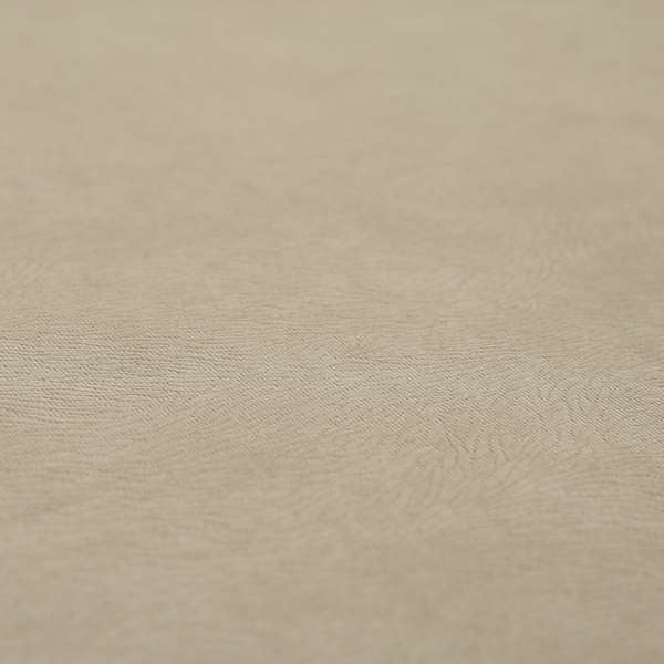 Tanisha Embossed Pattern Soft Velvet Upholstery Fabric In Beige Colour