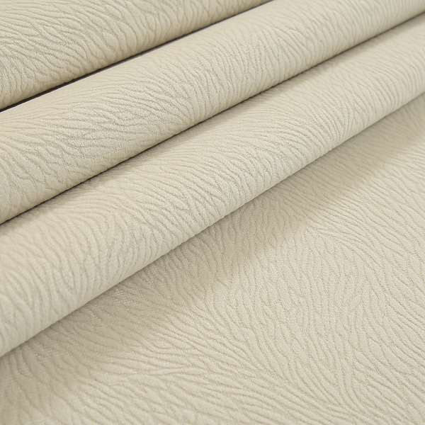 Tanisha Embossed Pattern Soft Velvet Upholstery Fabric In White Colour - Made To Measure Curtains