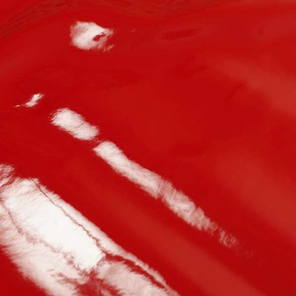 Torino Plain Smooth Gloss Finish Red Vinyl Faux Leather Upholstery Fabric