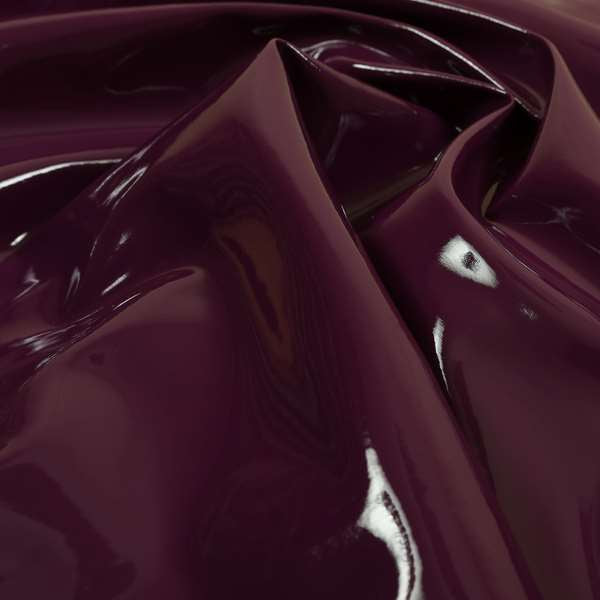 Torino Plain Smooth Gloss Finish Purple Vinyl Faux Leather Upholstery Fabric