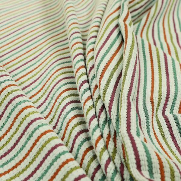 Turin Woven Chenille Textured Like Corduroy Upholstery Fabric In Multi Colour - Made To Measure Curtains