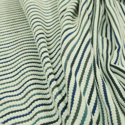 Turin Woven Chenille Textured Like Corduroy Upholstery Fabric In Blue Colour - Roman Blinds