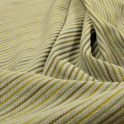 Turin Woven Chenille Textured Like Corduroy Upholstery Fabric In Yellow Colour - Handmade Cushions