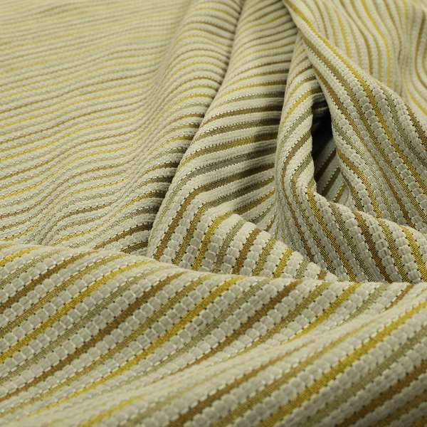 Turin Woven Chenille Textured Like Corduroy Upholstery Fabric In Yellow Colour