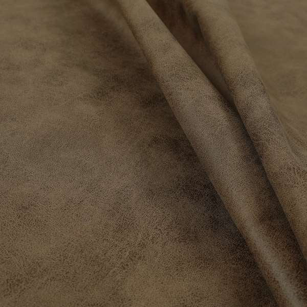 Utah Suede Leather Effect Soft Grain Look Finish Upholstery Material In Brown Colour