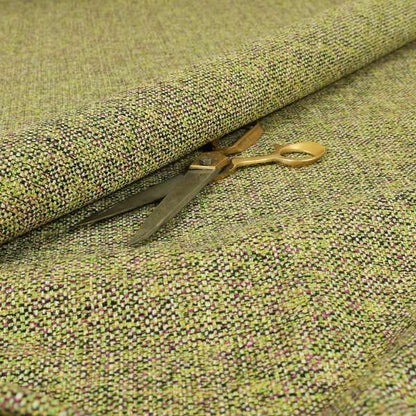 Verona Unique Textured Basket Weave Heavyweight Upholstery Fabric In Green Purple Colour - Roman Blinds