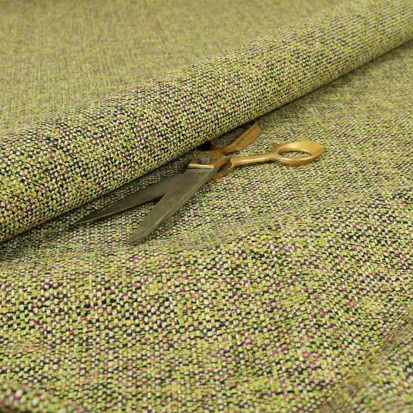 Verona Unique Textured Basket Weave Heavyweight Upholstery Fabric In Green Purple Colour - Made To Measure Curtains