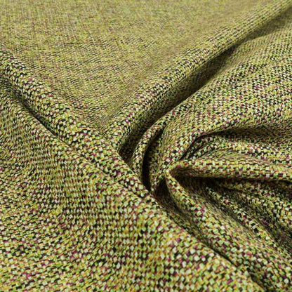 Verona Unique Textured Basket Weave Heavyweight Upholstery Fabric In Green Purple Colour - Roman Blinds